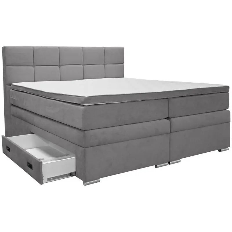 Boxspringbett 160/200 cm in Dunkelgrau