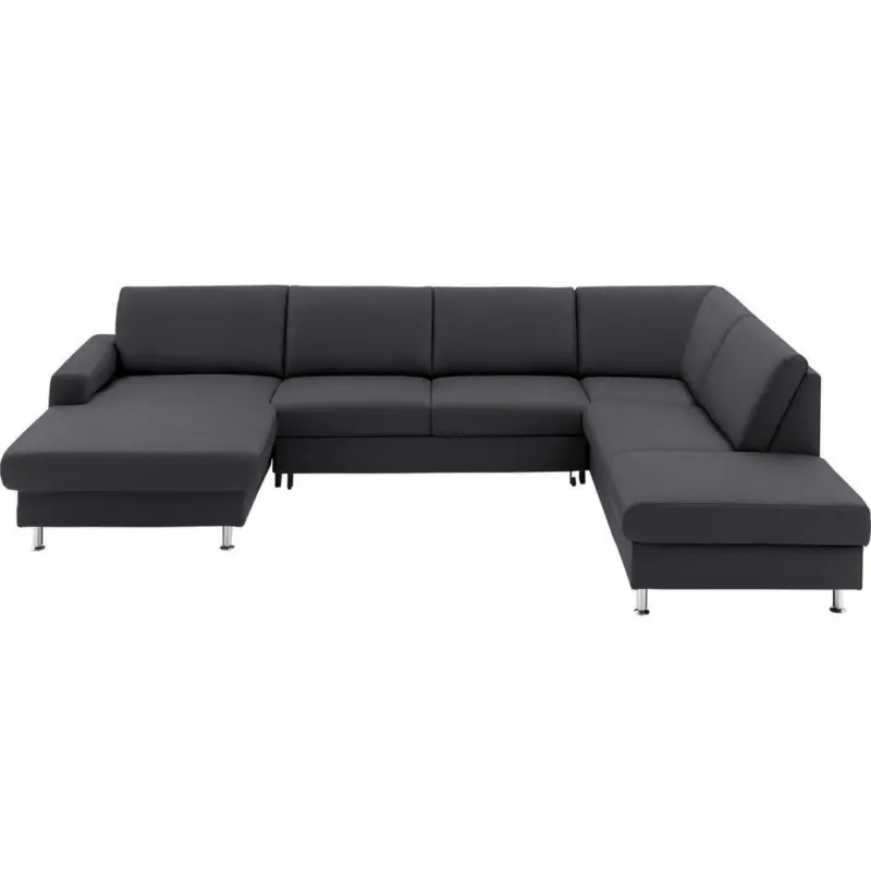 Wohnlandschaft in Echtleder Anthrazit