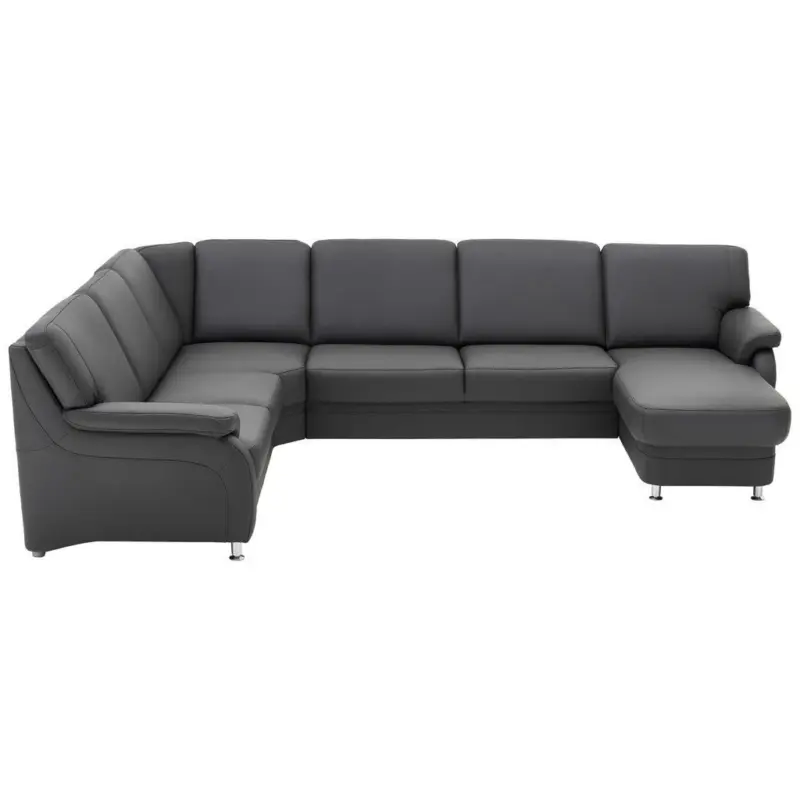 Wohnlandschaft in Echtleder Anthrazit