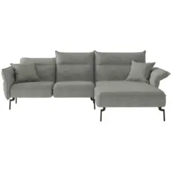 Ecksofa Jakarta in Flachgewebe Grau 265/185 cm