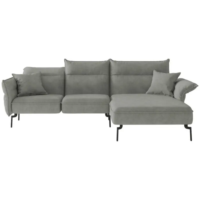 Ecksofa Jakarta in Flachgewebe Grau 265/185 cm