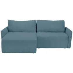 Ecksofa in Cord Hellblau 228/146 cm
