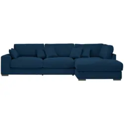 Ecksofa in Cord Dunkelblau 340/205 cm