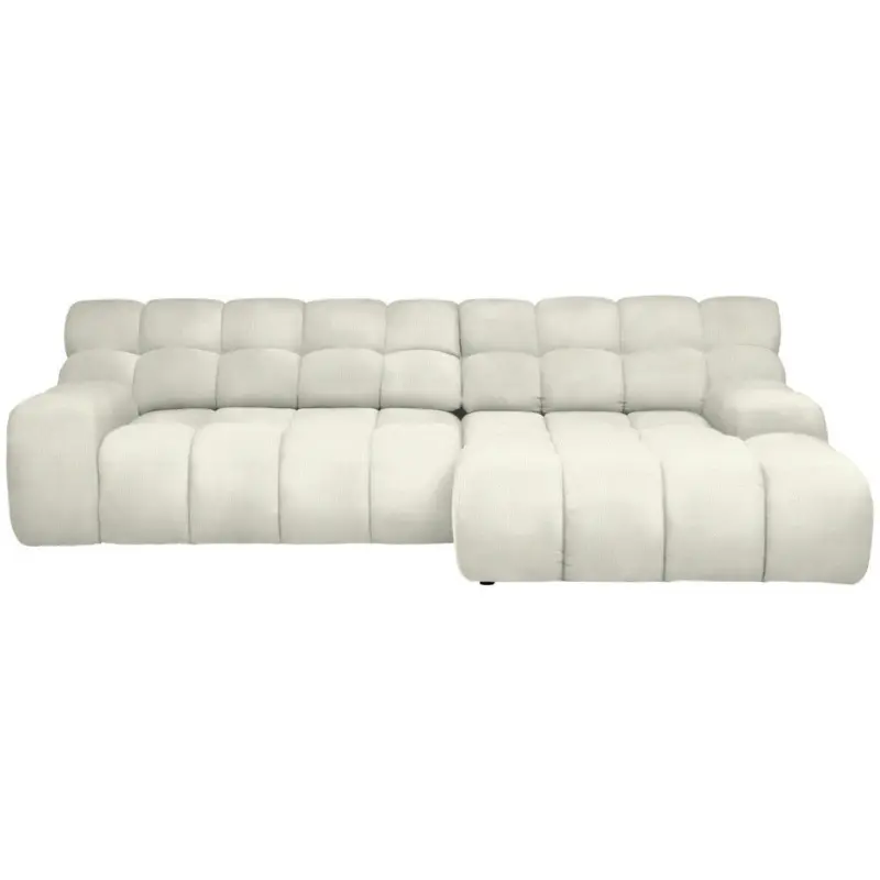 Ecksofa in Webstoff Ecru 297/180 cm
