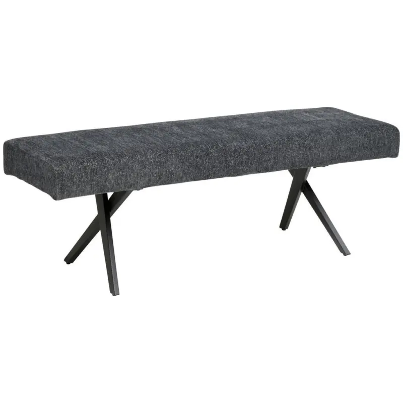 Sitzbank in Metall, Textil Dunkelgrau