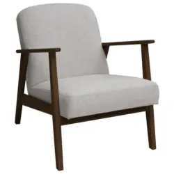 Sessel in Webstoff Grau, Dunkelbraun, Beige