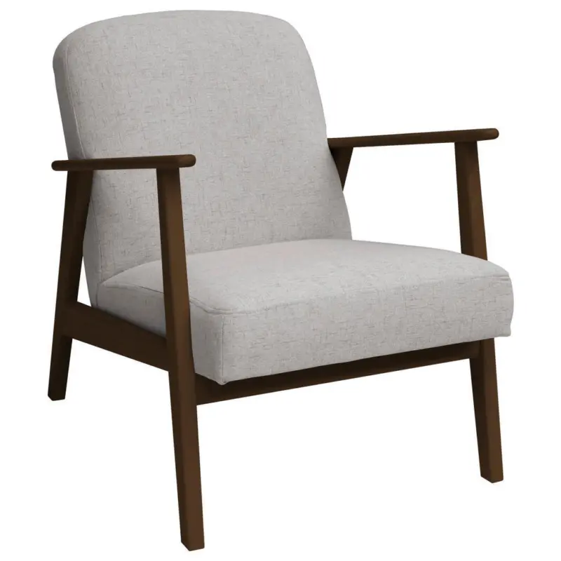 Sessel in Webstoff Grau, Dunkelbraun, Beige