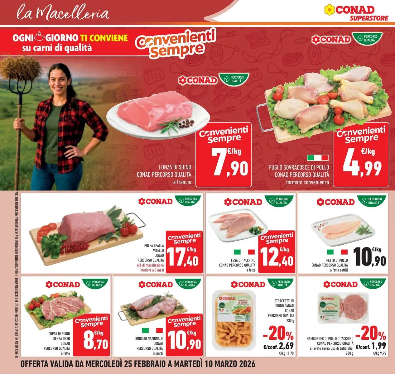 Volantino Conad dal 24/02/2026 > Anteprima | Pagina: 12 | Prodotti: Pollo, Suino, Tacchino, Hamburger