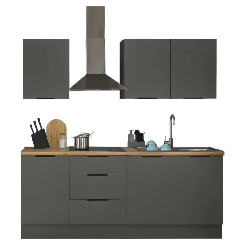 K&uuml;chenleerblock in Graphitfarben