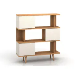 Regal 120/130/33 cm Wei&szlig;, Eichefarben