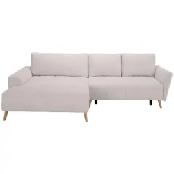 Ecksofa in Webstoff Wei&szlig;