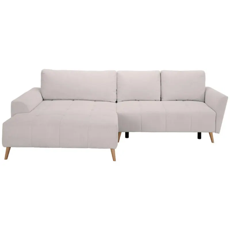 Ecksofa in Webstoff Wei&szlig;