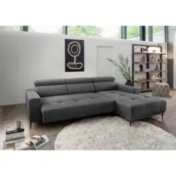 Ecksofa in Chenille Anthrazit 276/188 cm