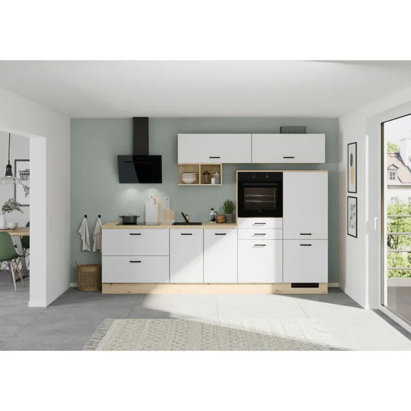 K&uuml;chenblock 300 cm in Wei&szlig;