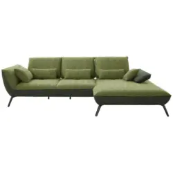 Ecksofa in Flachgewebe Gr&uuml;n 301/191 cm
