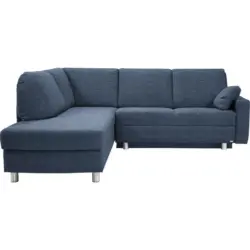 Ecksofa in Chenille Blau 208/227 cm