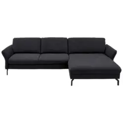 Ecksofa Beldomo System in Velours Anthrazit 306/179 cm