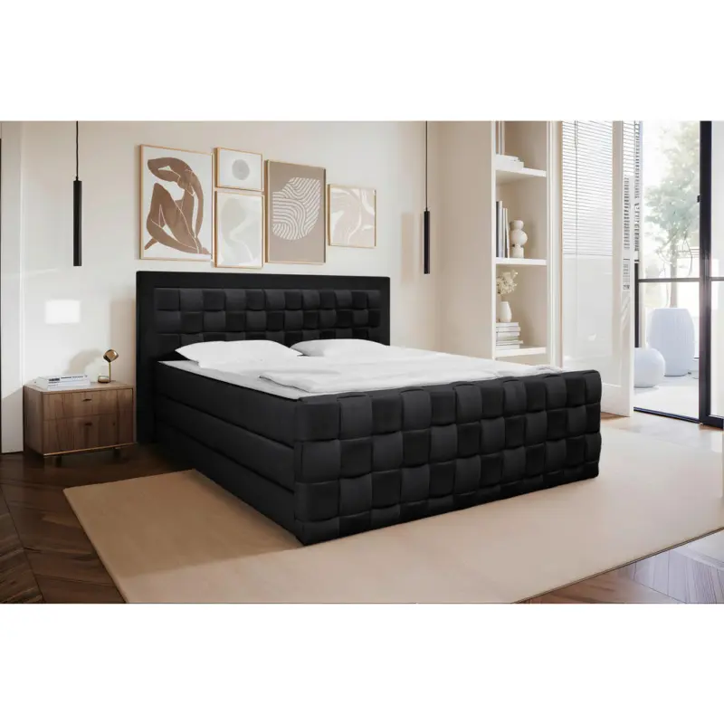 Boxspringbett 180/200 cm in Schwarz