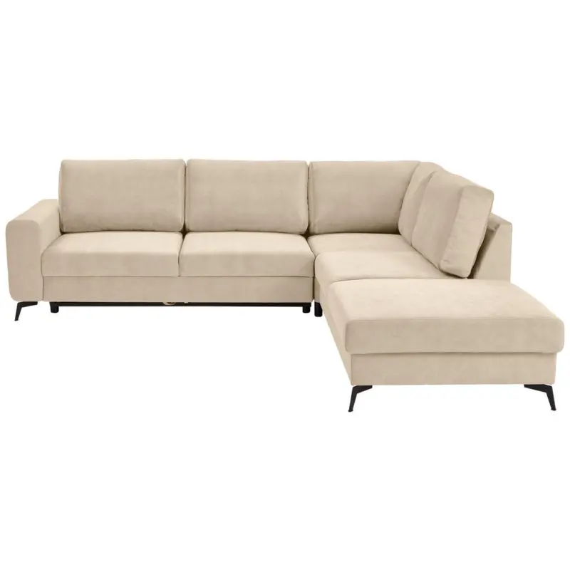 Ecksofa in Chenille Beige 275/257 cm