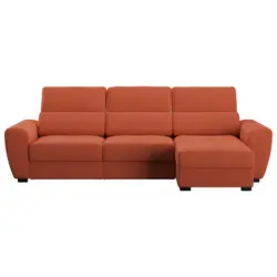 Ecksofa in Velours Terracotta