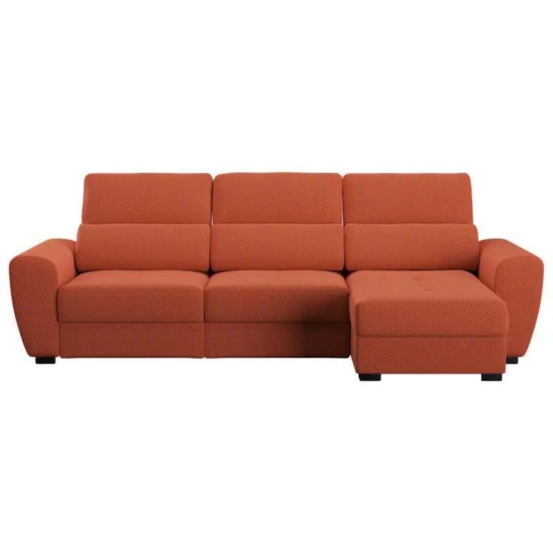 Ecksofa in Velours Terracotta
