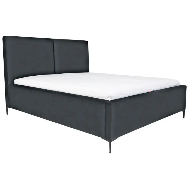 Polsterbett Lattenrost, Bettkasten Dunkelgrau 160/200 cm