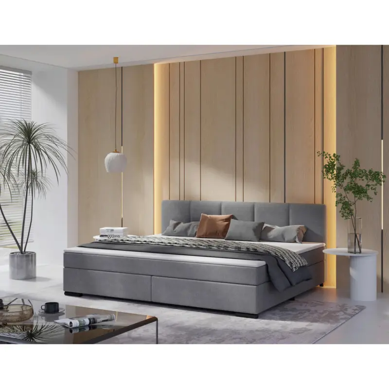 Boxspringbett 240/200 cm in Hellgrau