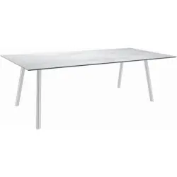 Gartentisch Kunststoff Hellgrau rechteckig