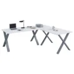 XXXLutz Lauterach - Ihr M&ouml;belhaus bei Bregenz Eckschreibtisch 130/130/76 cm in Silberfarben, Wei&szlig;