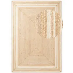 Juteteppich 80/150 cm Jutta Wei&szlig;, Goldbraun