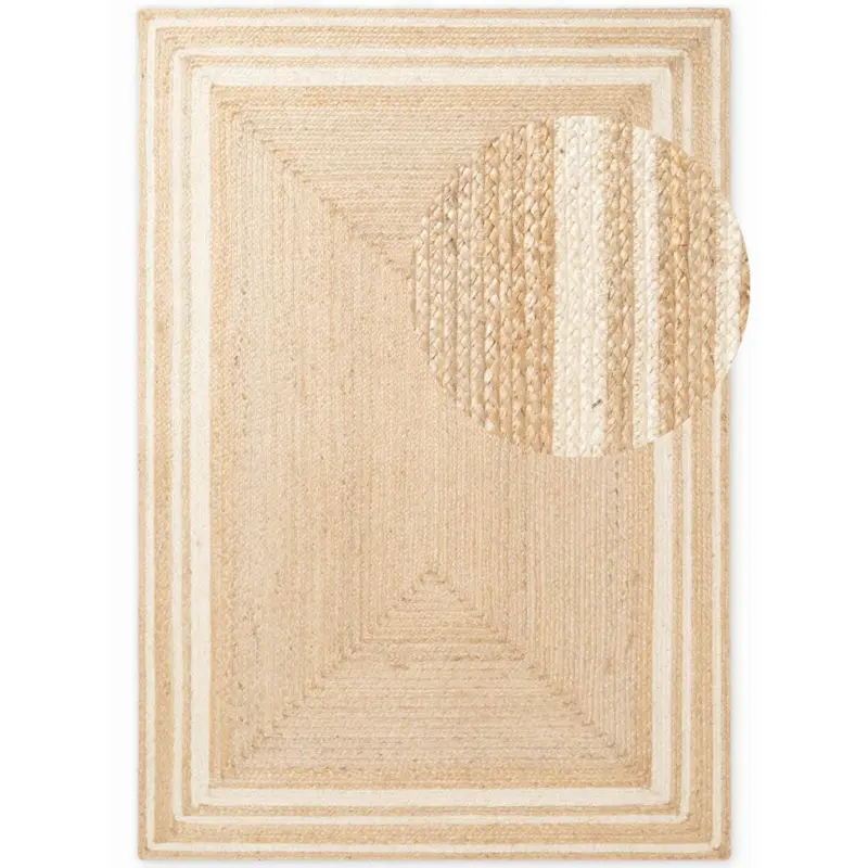 Juteteppich 80/150 cm Jutta Wei&szlig;, Goldbraun