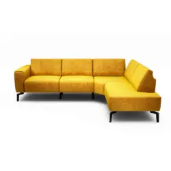 Ecksofa Cosy in Samt Gelb 256/193 cm