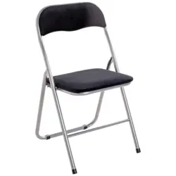 Klappsessel in Metall, Textil Grau, Schwarz