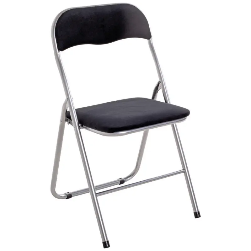 Klappsessel in Metall, Textil Grau, Schwarz