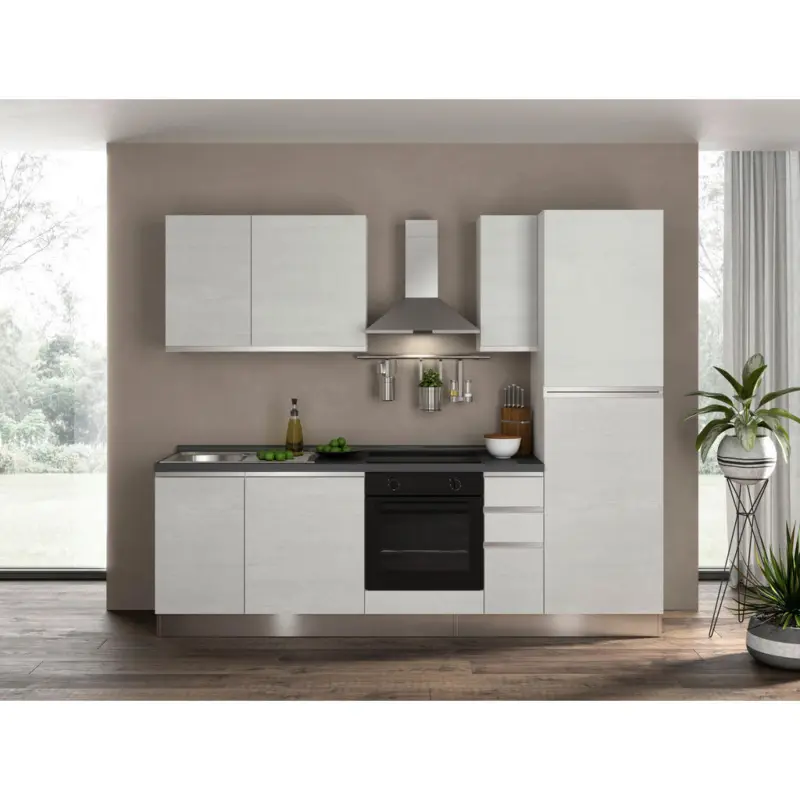 K&uuml;chenblock 255 cm in Ulmefarben