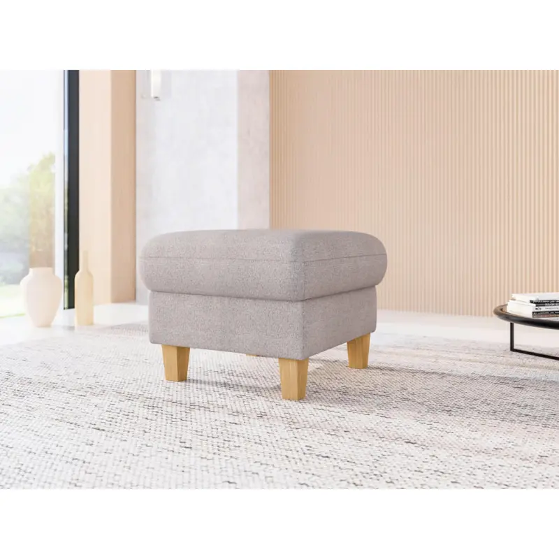 Hocker in Textil Silberfarben