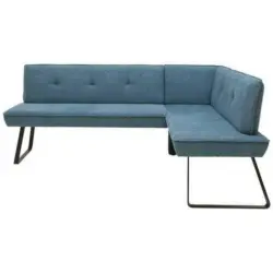 Eckbank 227/157 cm in Blau, Schwarz