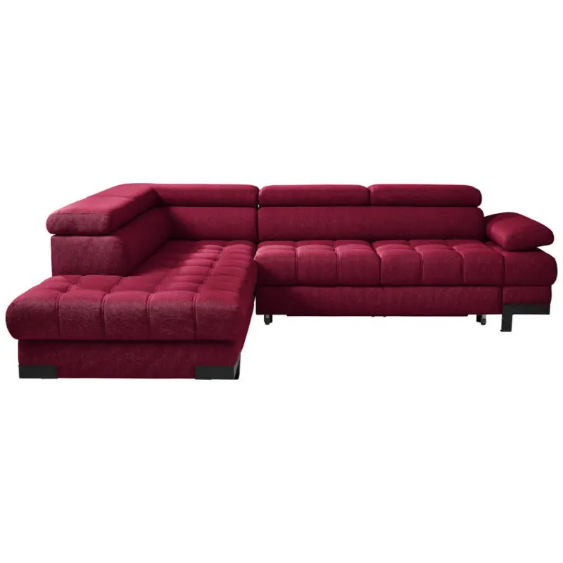 Ecksofa in Webstoff Rot 223/263 cm