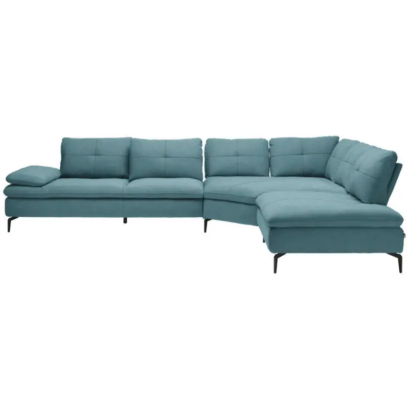 Ecksofa in Flachgewebe Hellblau 344/271 cm