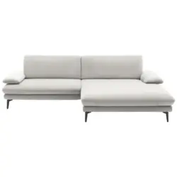 Ecksofa in Webstoff Creme, Naturfarben 284/184 cm