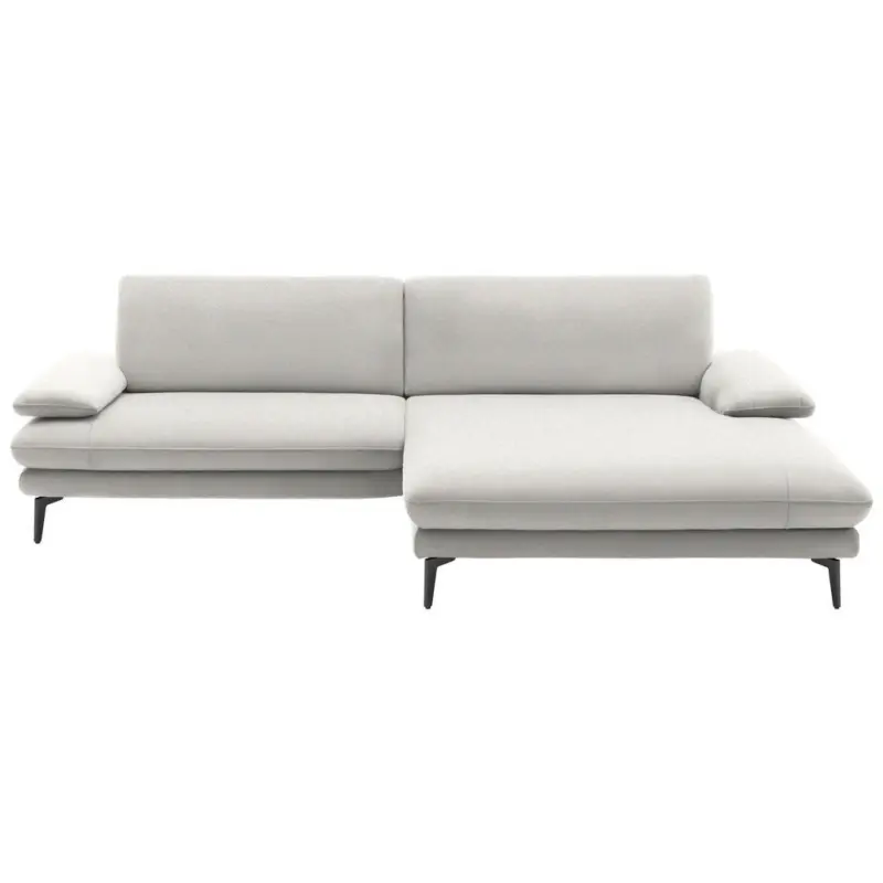 Ecksofa in Webstoff Creme, Naturfarben 284/184 cm