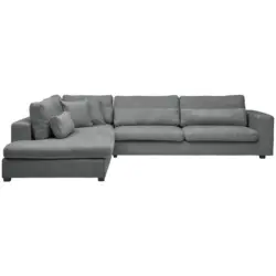 Ecksofa in Chenille Dunkelgrau 250/314 cm