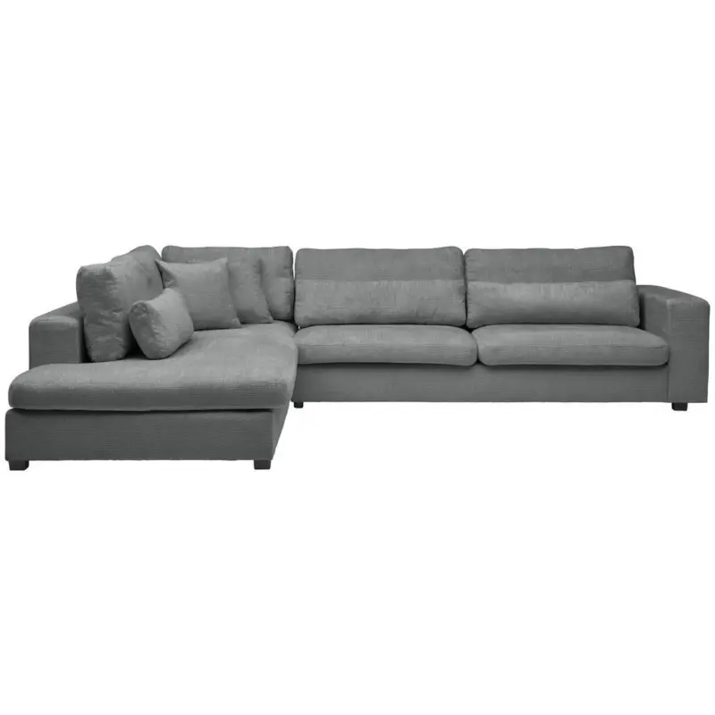 Ecksofa in Chenille Dunkelgrau 250/314 cm