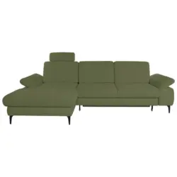 Ecksofa Alma in Chenille Gr&uuml;n 191/285 cm