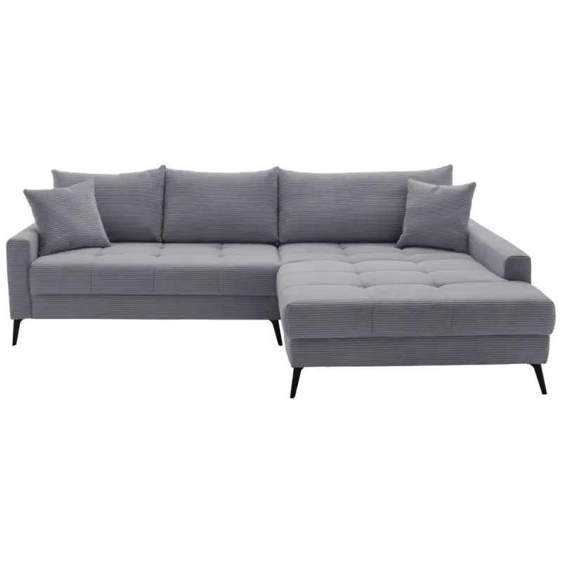 Ecksofa in Cord Grau 280/173 cm