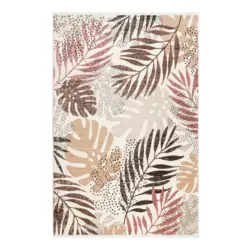 Webteppich 133/200 cm Florence Braun, Rot, Beige