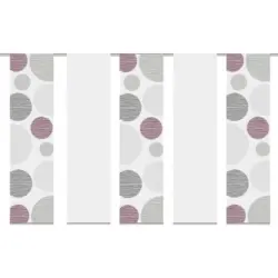 Fl&auml;chenvorhang 5ER SET in Bordeaux halbtransparent