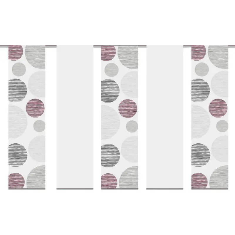 Fl&auml;chenvorhang 5ER SET in Bordeaux halbtransparent