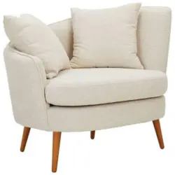 Sessel in Boucl&eacute; Beige