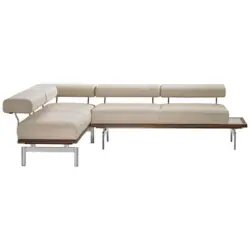 Eckbank 190/266 cm in Creme, Nussbaumfarben, Alufarben, Hellbraun